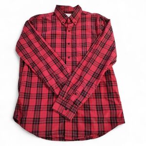 American Eagle Outfitters Button Down Red / Blue Plaid mens Size Medium